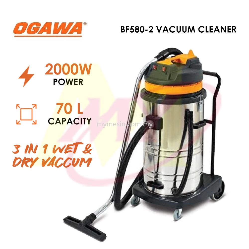 Ogawa BF580 Industrial Heavy Duty Vacuum Cleaner 70L Car Wash Vakum Kereta 2000W Vakum Blower (2 Motor)