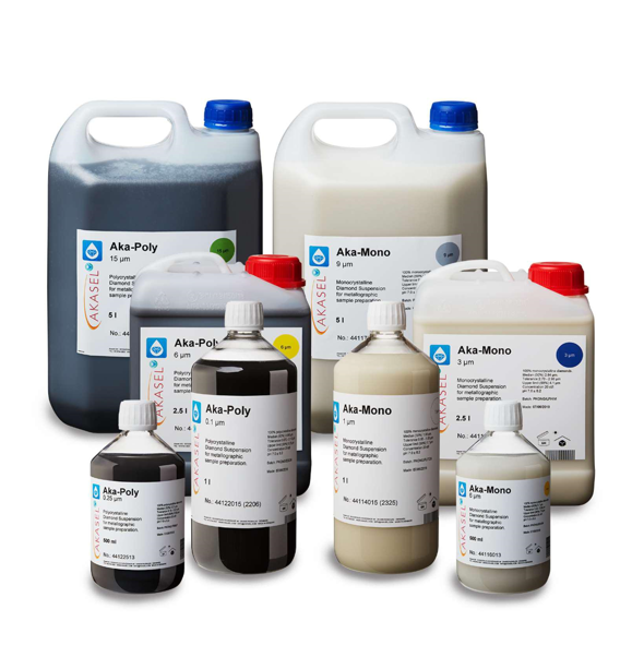 Akasel Polishing Consumables (Diamond Suspensions) Aka-Poly and Aka-Mono Series