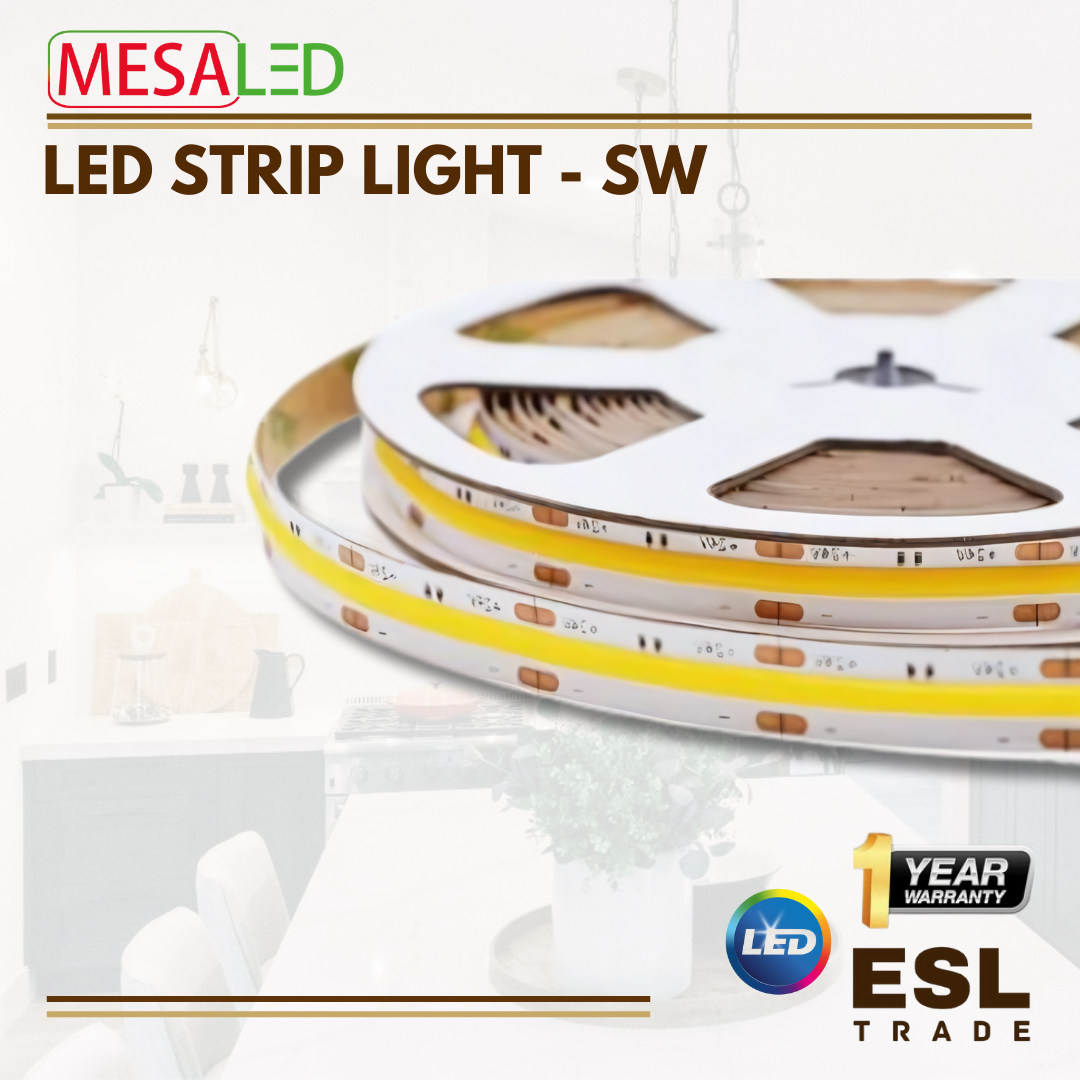 MESALED LED STRIP LIGHT - 10W - 3000K/4000K/6500K - ONE YEAR WARRANTY