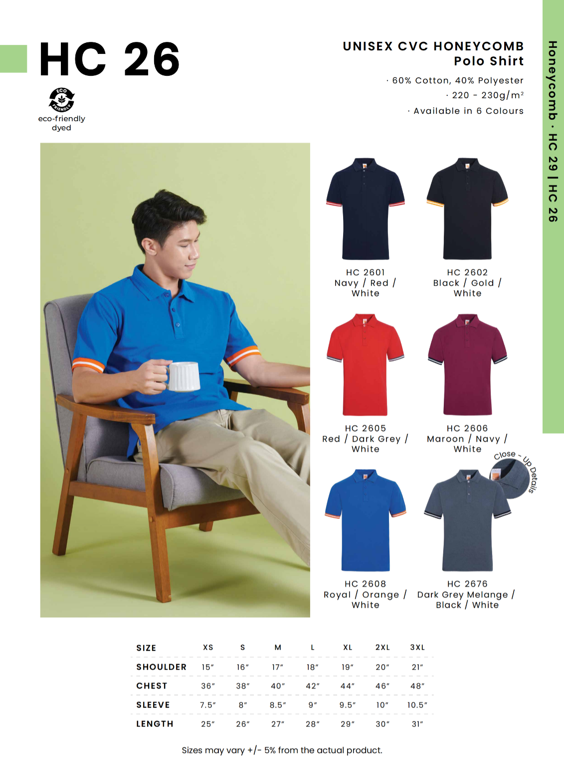 HC26 Cotton Polo Tee Unisex