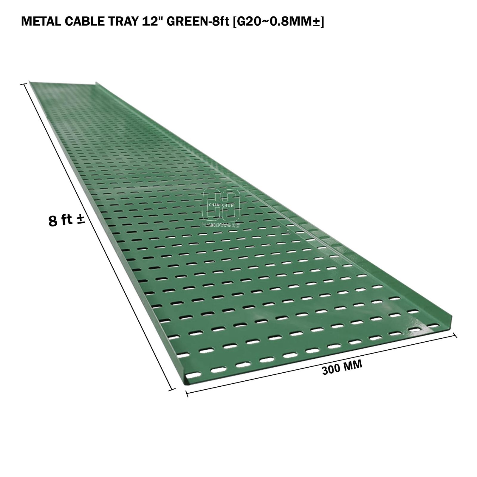 METAL CABLE TRAY 12" GREEN 8ft G20 0.8MM卤