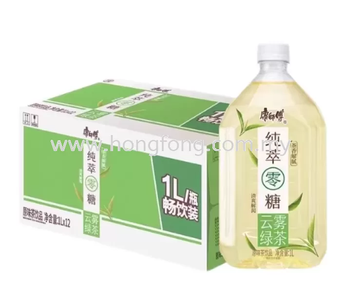 KANG SHI FU 1L-ZERO SUGAR GREEN TEA康师傅 纯萃零糖 云雾绿茶(12*1L)