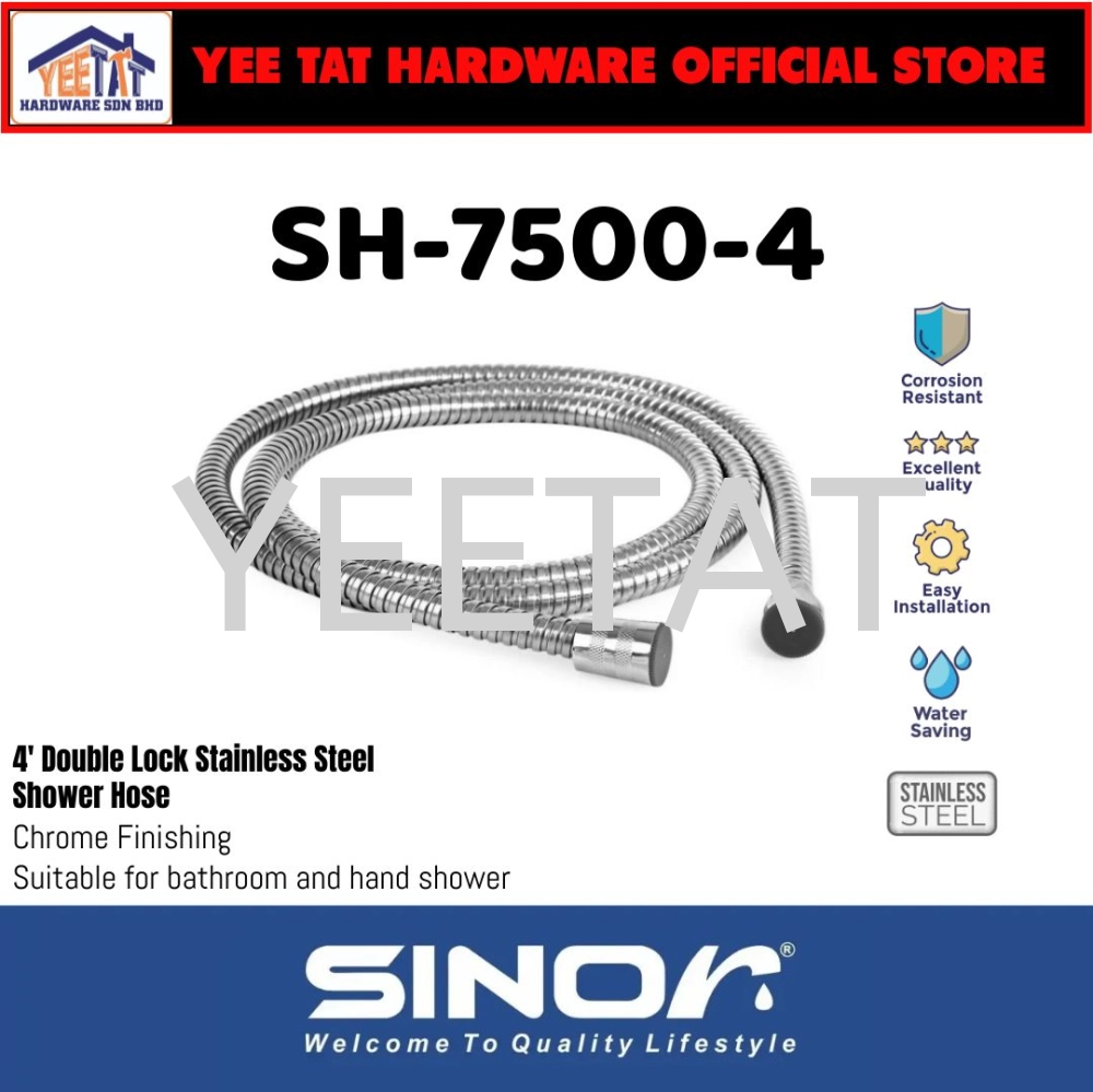 [ SINOR ] SH-7500-4 STAINLESS STEEL DOUBLE LOCK SHOWER HOSE