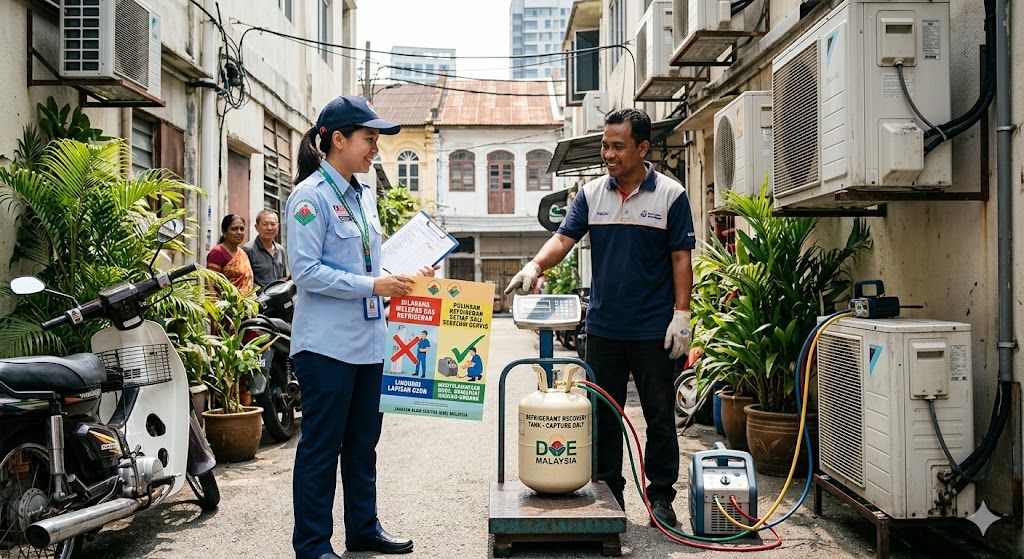 refrigerant recovery before servicing Malaysia DOE
