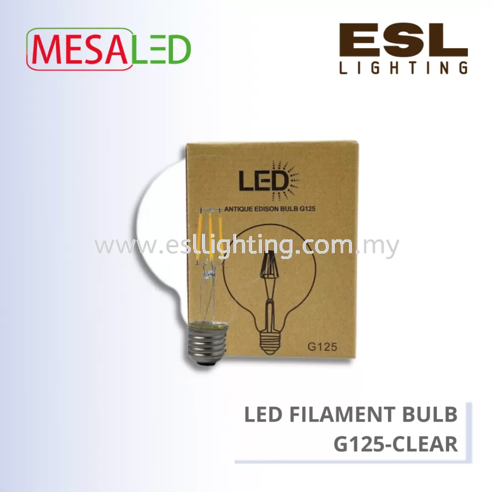MESALED LED FILAMENT BULB E27 4W - G125-CLEAR