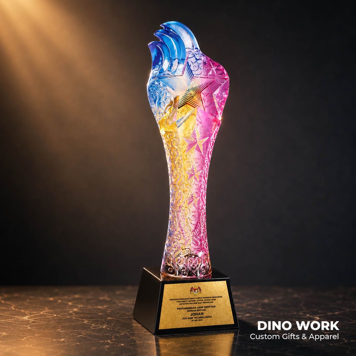 Premium Colour Crystal Trophy Award 1262