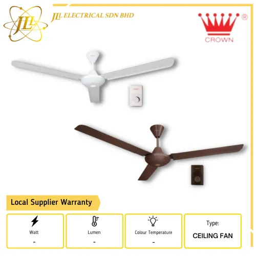 CROWN CF360 240/50V 60'' 3 BLADE CEILING FAN [WHITE/BROWN]