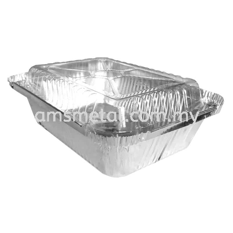 AMS Aluminium Foil Tray With Lid Cover 5 PCS Code 7650 Disposable Cake Container Bekas Aluminium Bakeware