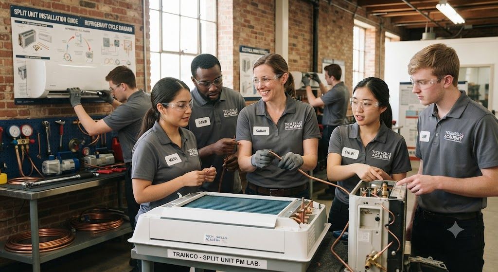 Split unit air conditioner installer training