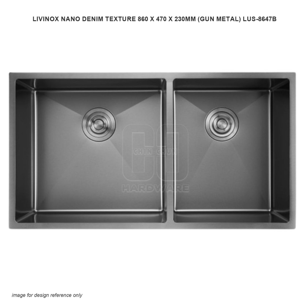 LIVINOX NANO DENIM TEXTURE GUN METAL LUS-8647B 860 X 470 X 230MM