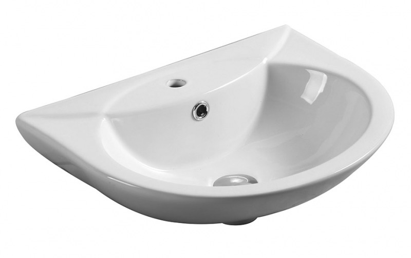 BOLZANO Wall Hung Wash Basin – White Ceramic Bathroom Sink 510x410x170mm