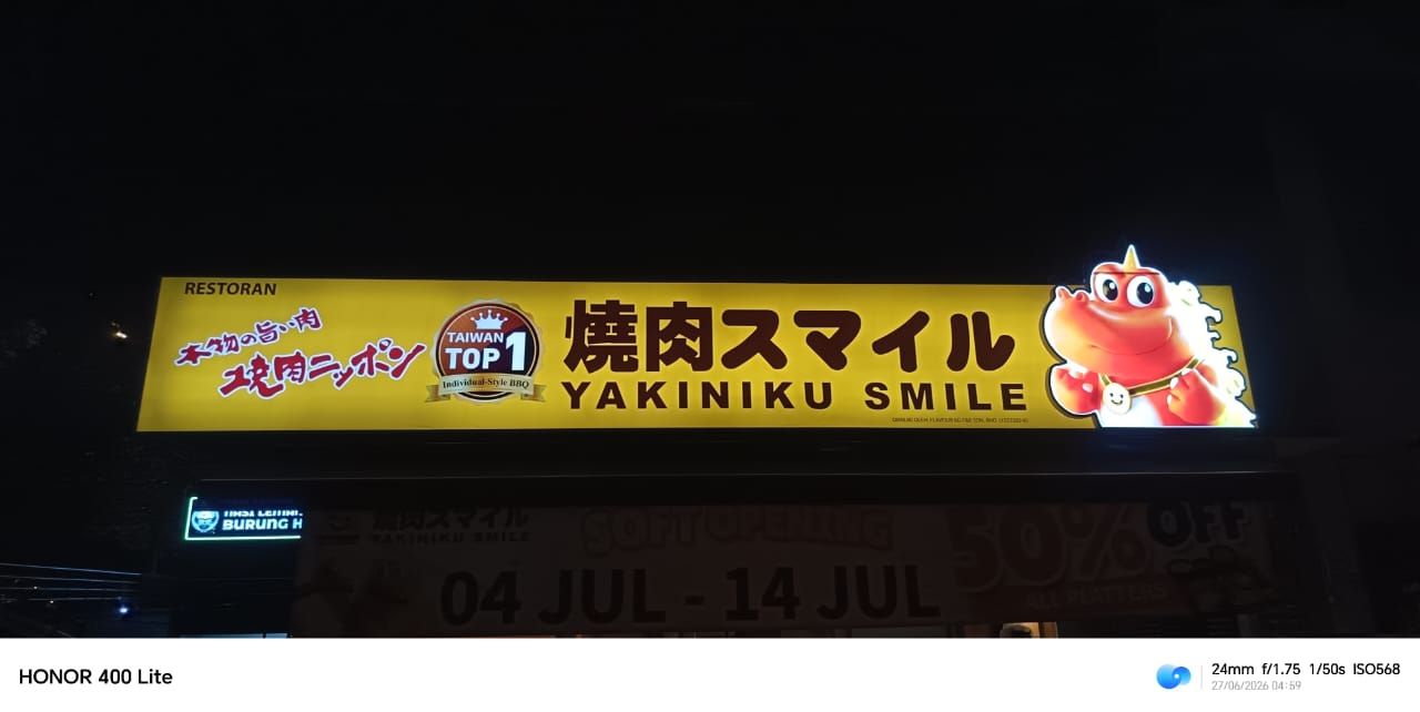 Restaurant Night Attraction | Bright Yakiniku Lightbox Signage Supplier at Kuala Lumpur, Cheras & Ampang