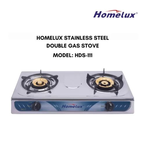 HOMELUX Stainless Steel Double Gas Stove HDE-111