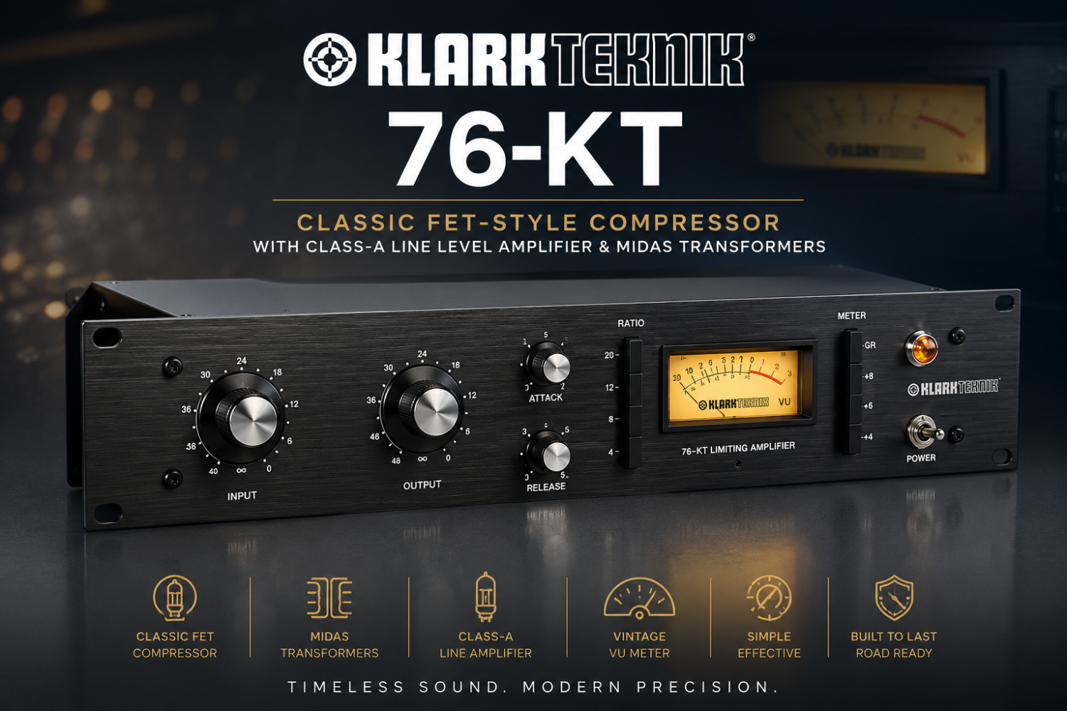 Klark Teknik 76-KT â Classic FET-Style Compressor with Class-A Line Level Amplifier & Midas Transformers