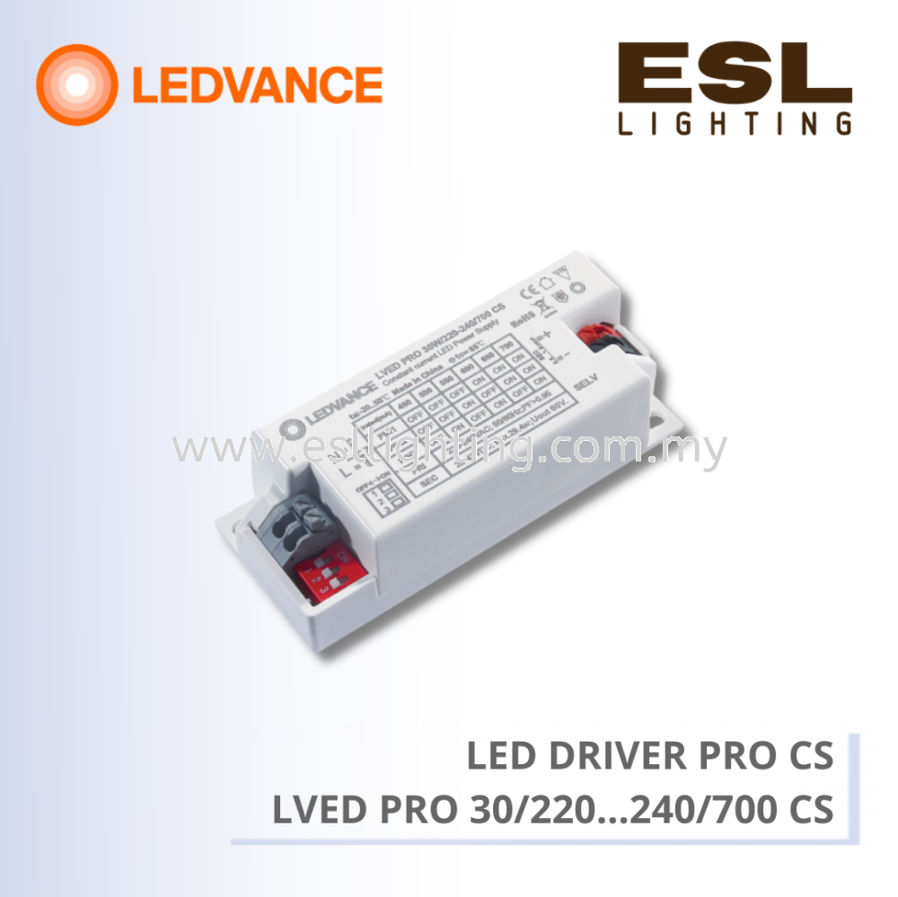 LEDVANCE LED DRIVER PRO CS LVED PRO 30W/220-240/700 CS Constant current LED Power Supply - LVED PRO 30/220...240/700 CS