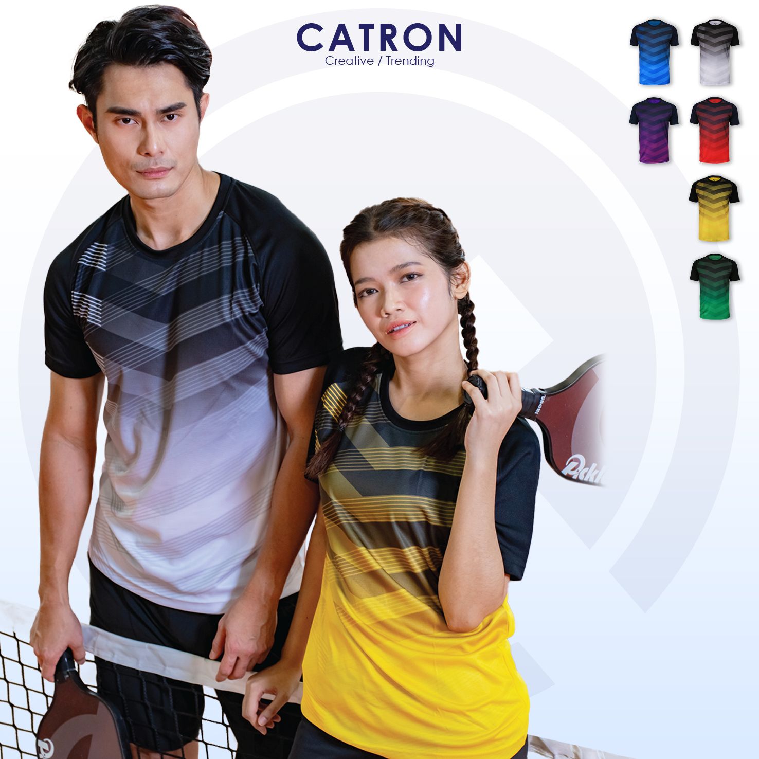 EM 3012 Sublimation Stripes Short Sleeve Round Neck T-shirt (145gsm)