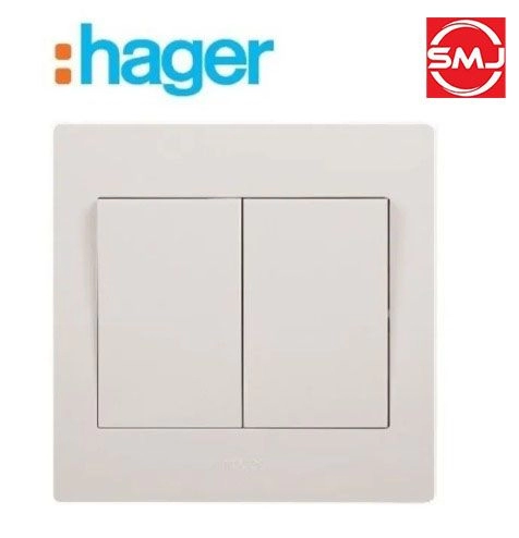Hager WGML121 Muse 16AX 2 Gang 1 Way Switch