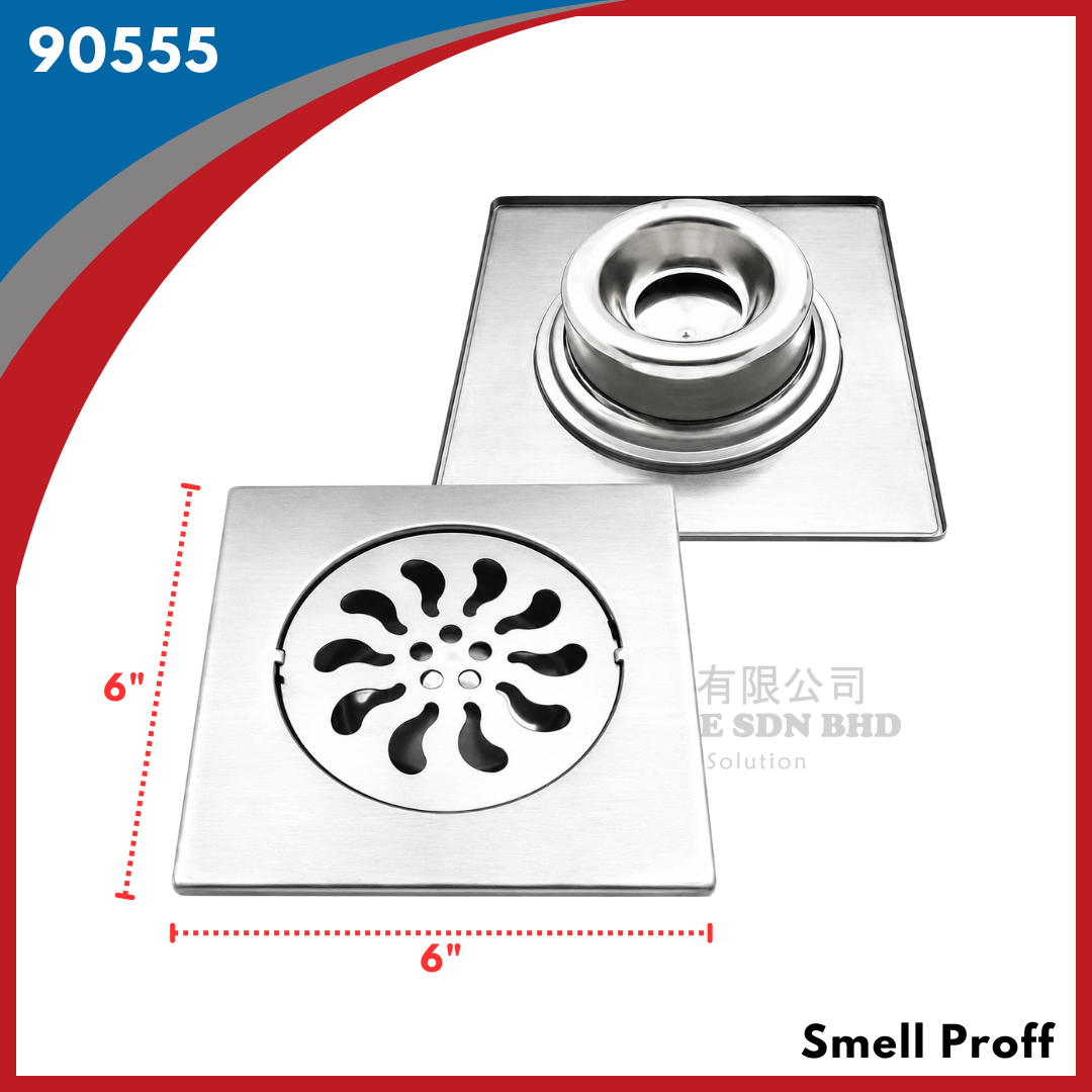 6" Stainless Steel Toilet Floor Drain (Smell Proof)