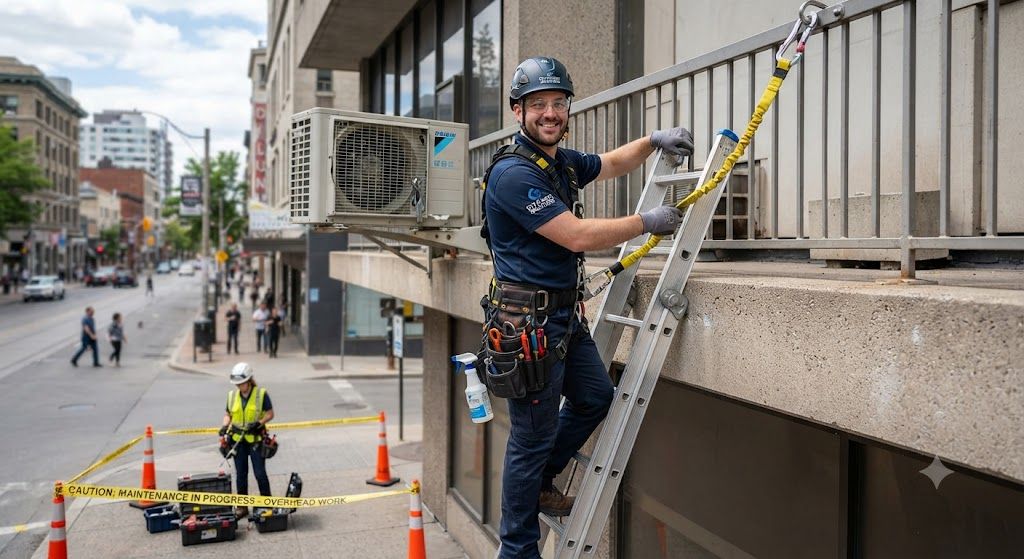 HVAC maintenance height safety procedures