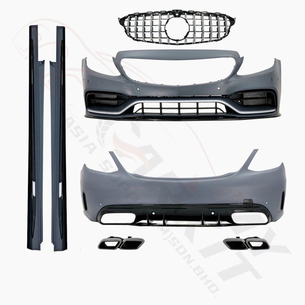 MERCEDES BENZ C CLASS W205 2015 – 2022 CONVERSION C63 FACELIFT BODY KIT BUMPER