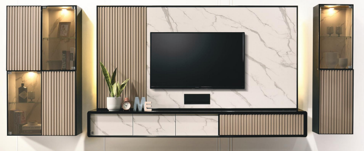 VD-9055BR-SET 2 WALL MOUNTED TV CABINET (LCD SERIES)