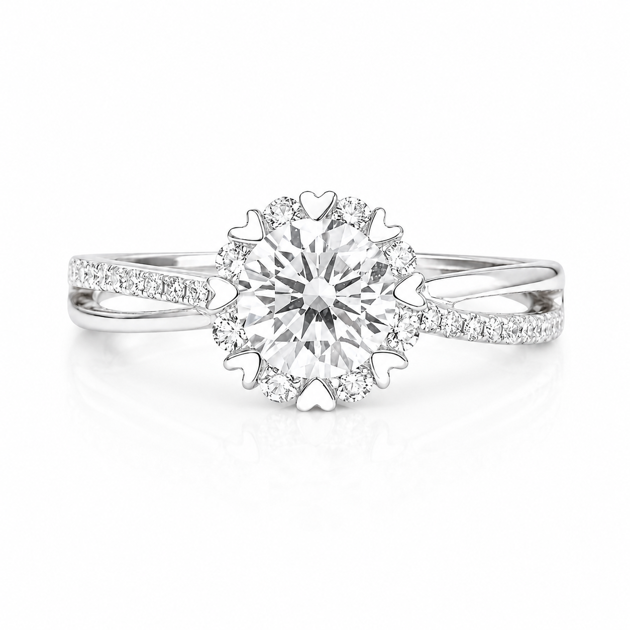 Roman & Co庐 Virelisse Snowflake Halo Engagement Ring