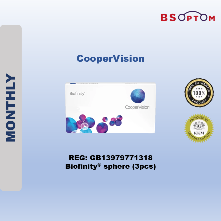 Cooper Vision Biofinity Monthly Clear Contact Lenses (3pcs)