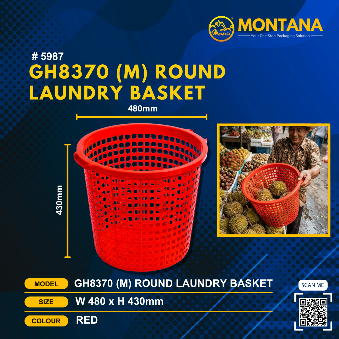 (5987) GH8370 (M) ROUND LAUNDRY BASKET