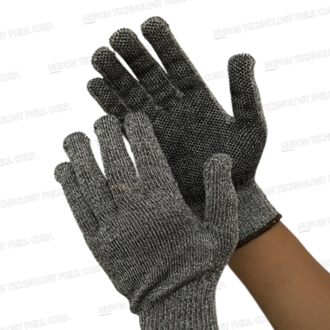 Grey Cut Resistant PVC Palm Dotted Glove