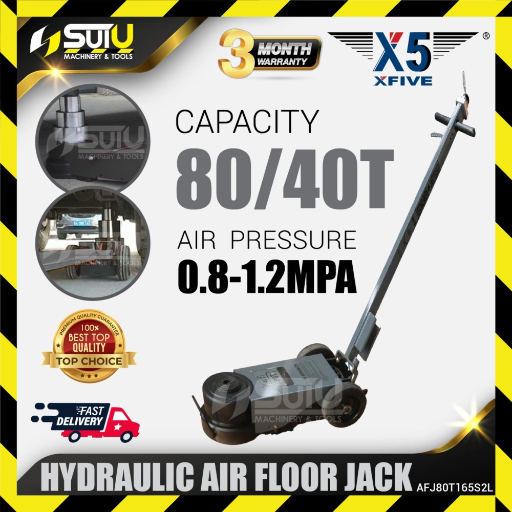 X5 / XFIVE AFJ80T165S2L 80/40T Hydraulic Air Floor Jack