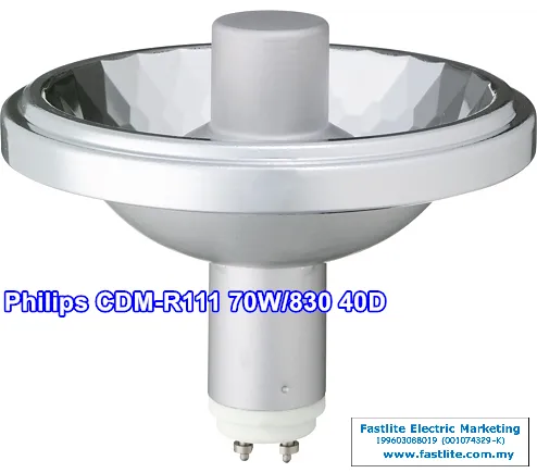 Philips CDM-R111 70W/830 40Degree GX8.5 Metal Halide