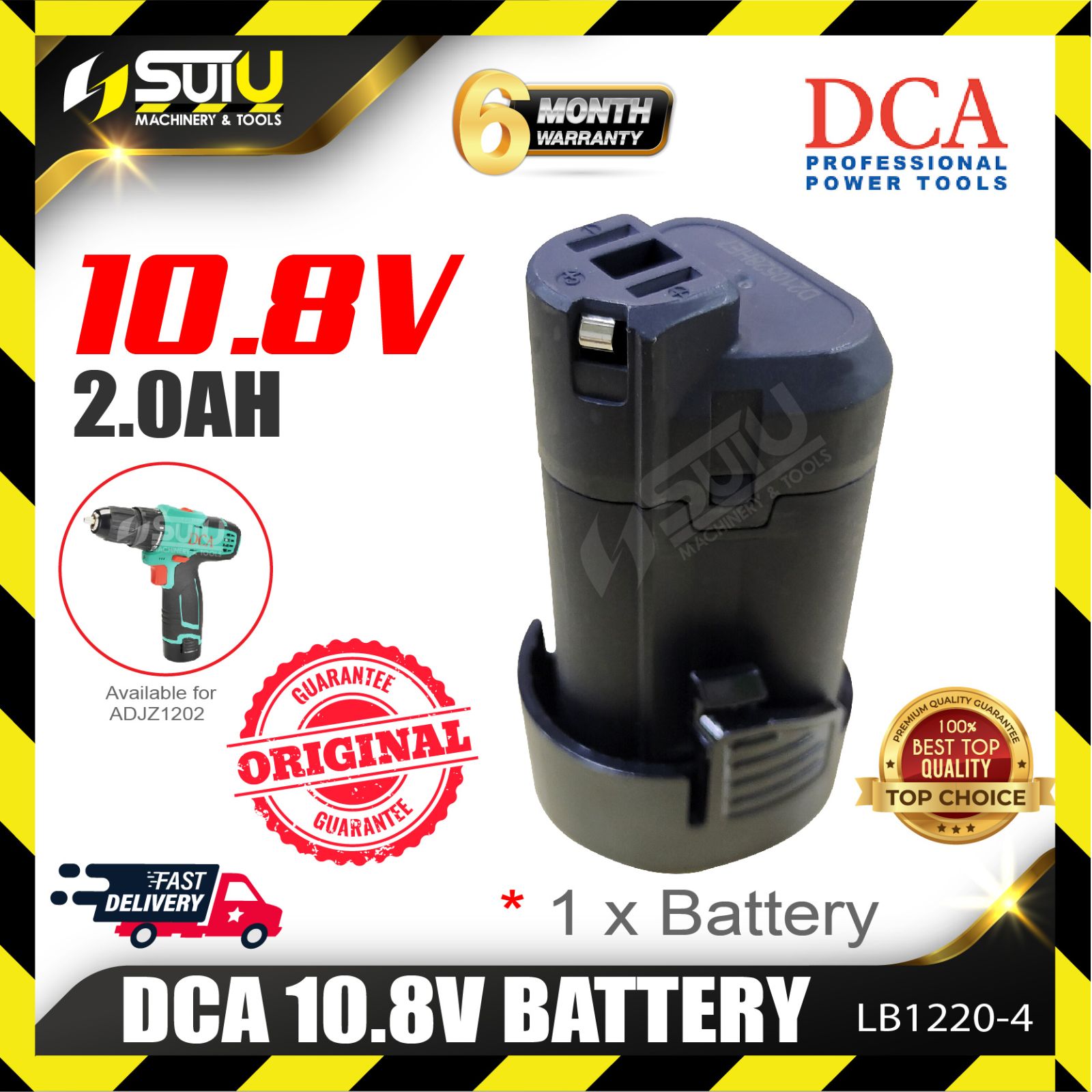 DCA LB1220-4 / LB12204 10.8V Battery 2.0Ah (1PC / 2PCS)