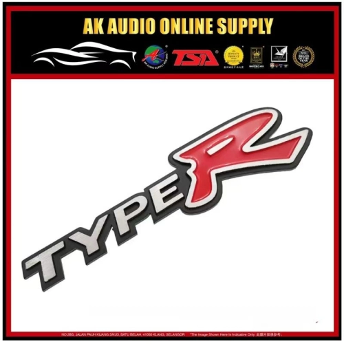 3D Aluminum Alloy Auto TYPE R for CIVIC Si ACCORD Emblem Badge Sticker - A12647