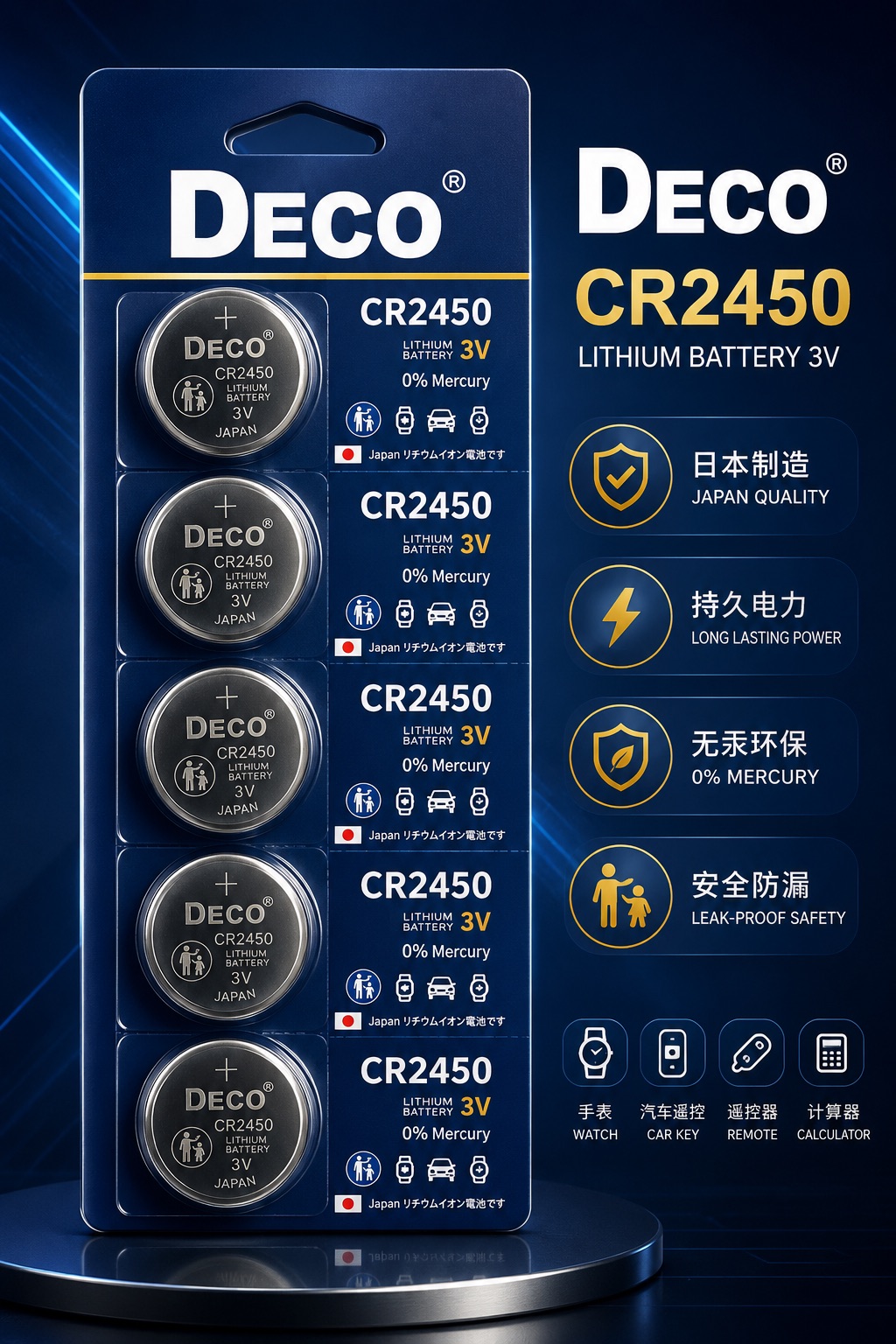 NO.1 IN JAPAN BATTERY - DECO BATTERY - CR2450
