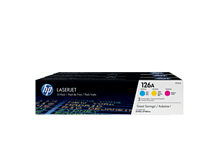 HP 126A 3-pack Cyan/Magenta/Yellow Original LaserJet Toner Cartridges