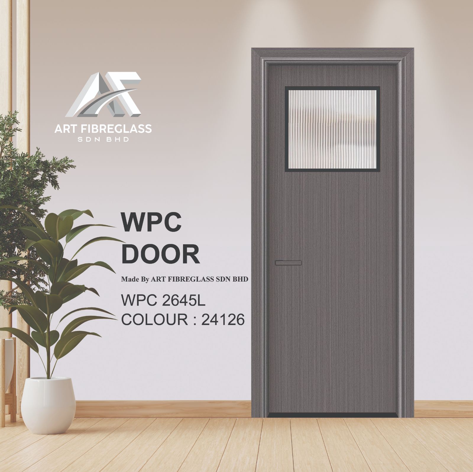 ART FIBRE WPC ALUMINIUM SWING DOOR - WPC2645L_24126