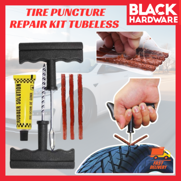 Black Hardware Cacing Tayar Tubeless Tyre Repair Kit Tire Patch Repair Kit Tyre Repair Kit Tampal Penampal Tayar Tampung