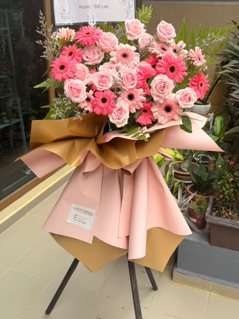 Soft Blush Grand Opening Flower Stand