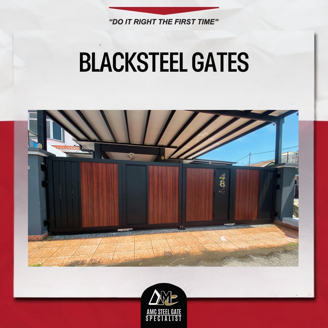 Black Stainless Steel Gate - Plate Customized & Laser Cut No.