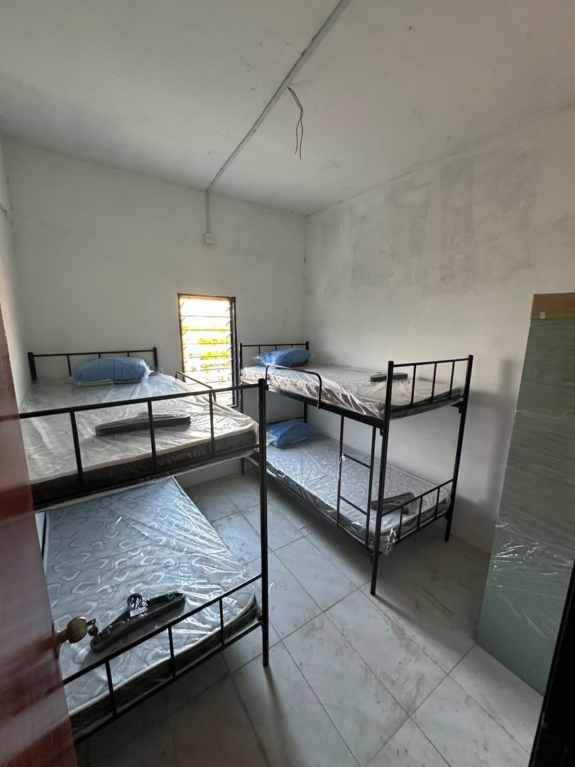 Heavy Duty Metal Double Decker Bed for Worker Hostel Accommodation | JTK Compliant Foreign Worker Hostel Bed and Locker Package | Set Katil Tilam Loker Asrama Murah | Deliver Penang, Batu Feringghi, Kulim Hi Tech, Prai, Bayan Lepas.