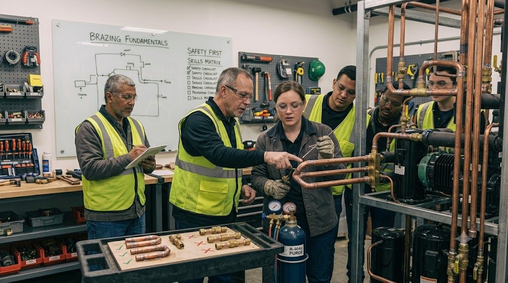 HVAC brazing copper tubing skills training