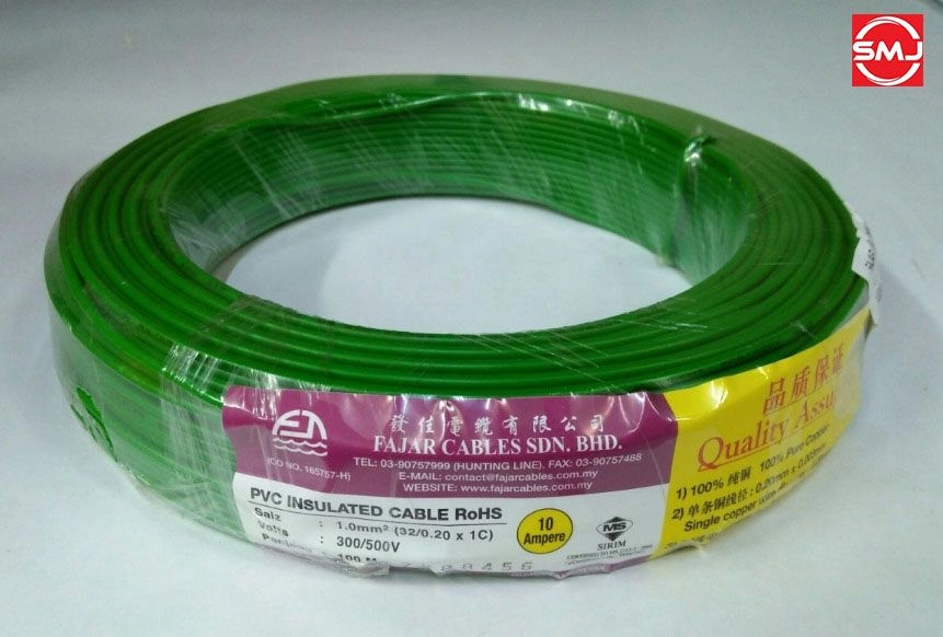 Fajar 1mm 1 Core PVC Insulated Cable (100m)