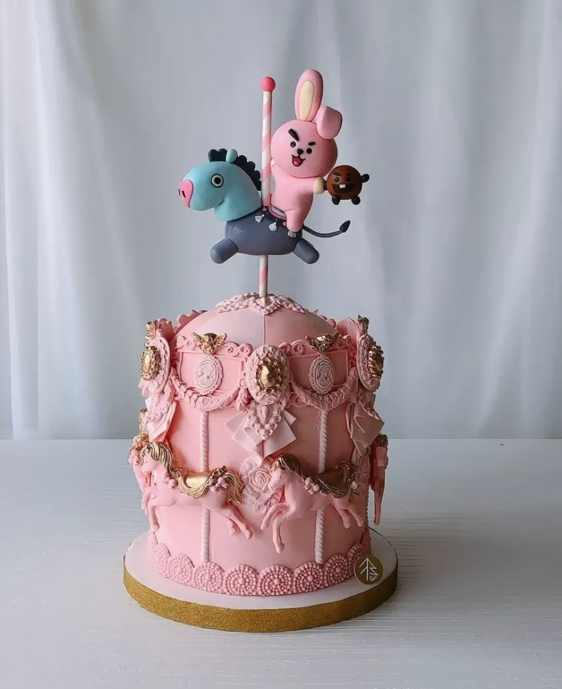 BTS Bunny Carousel Cake