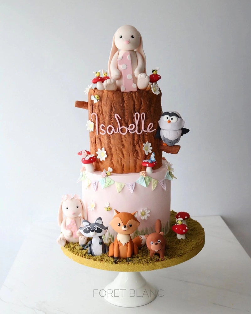 Bunny Woodland Animal Cake