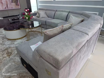 Corner L Shape Sofa | Fabric Sofa | Big Sofa | Sofa Furniture Store | Penang Furniture Store | Deliver Whole Malaysia | Perak | Pahang | Kedah