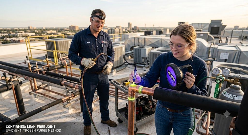 HVAC system leak-free brazing process