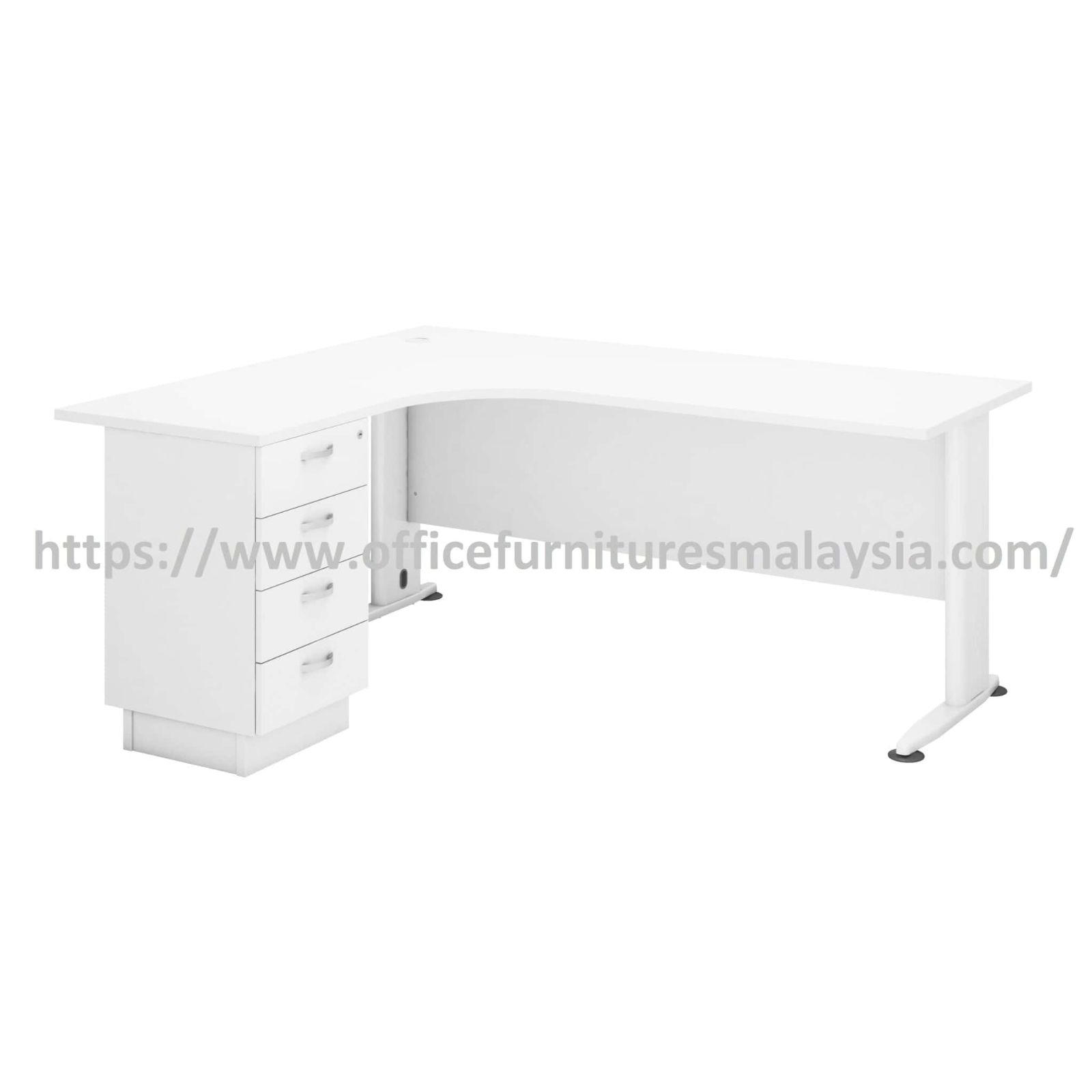 5 ft x 5 ft Wizard Superior Compact Table with Fixed 4D Drawer OFHL1515-4D