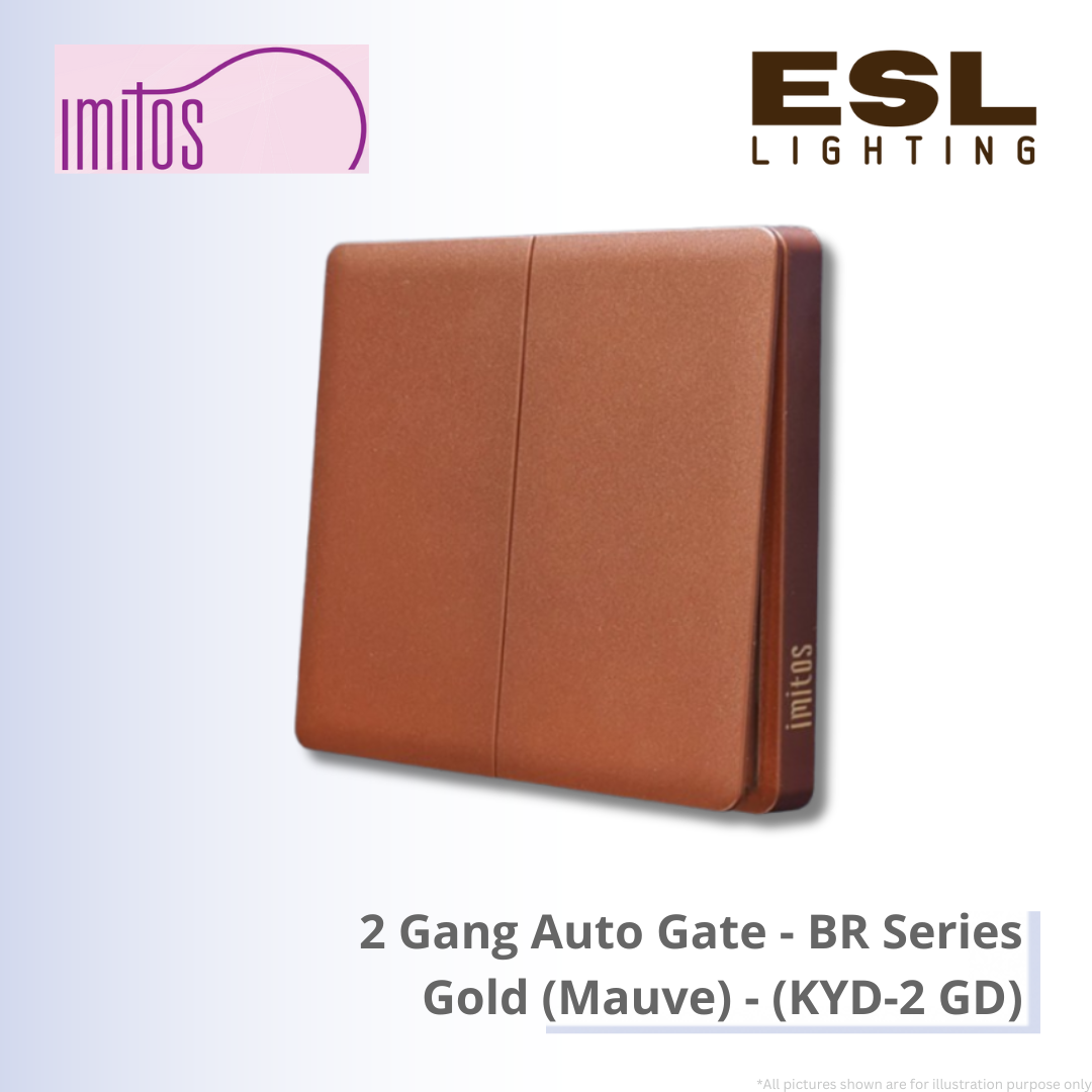 IMITOS 2 Gang Auto Gate (BR Series) Gold (Mauve) - KYD-2 GD SIRIM