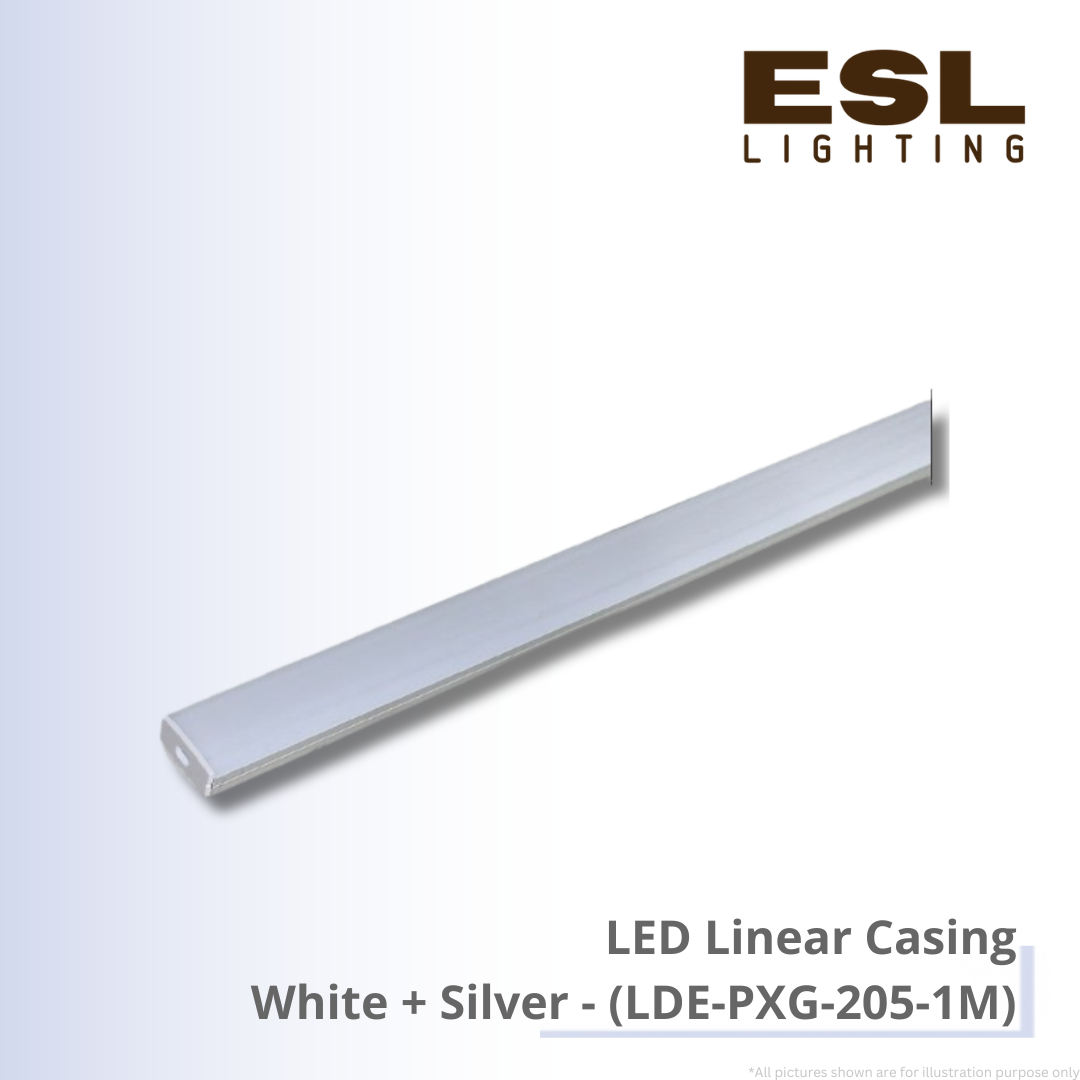 LED Linear Casing Silver + White - LDE-PXG-205-1M