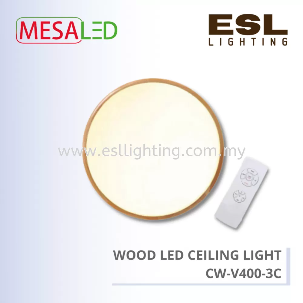 MESALED LED CEILING LIGHT WOOD ROUND 3 COLOR LIGHT 24W x 2 - CW-V400-3C